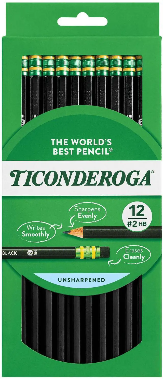 Main image of Ticonderoga #2 HB Soft Wood-Cased Pencils, Black, 12 Count