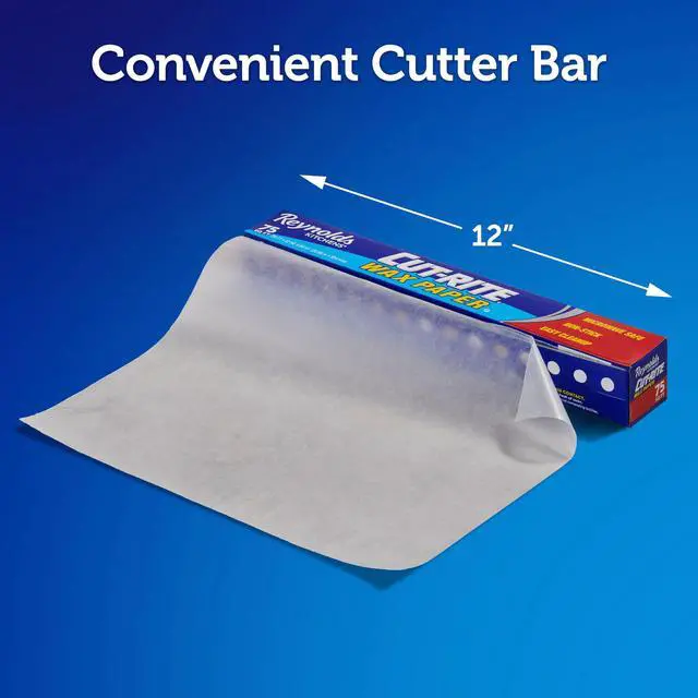 Alt view image 3 of 6 - Reynolds Kitchens Cut-Rite Wax Paper Roll with Built-in Cutter, 75sq ft, 1pk