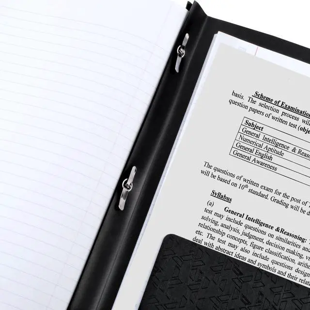 Alt view image 3 of 6 - Five Star 2-Pocket Plastic Folder with Stay-Put Tabs and Prong Fasteners, Holds 8-1/2" x 11" Paper, Black (72113)