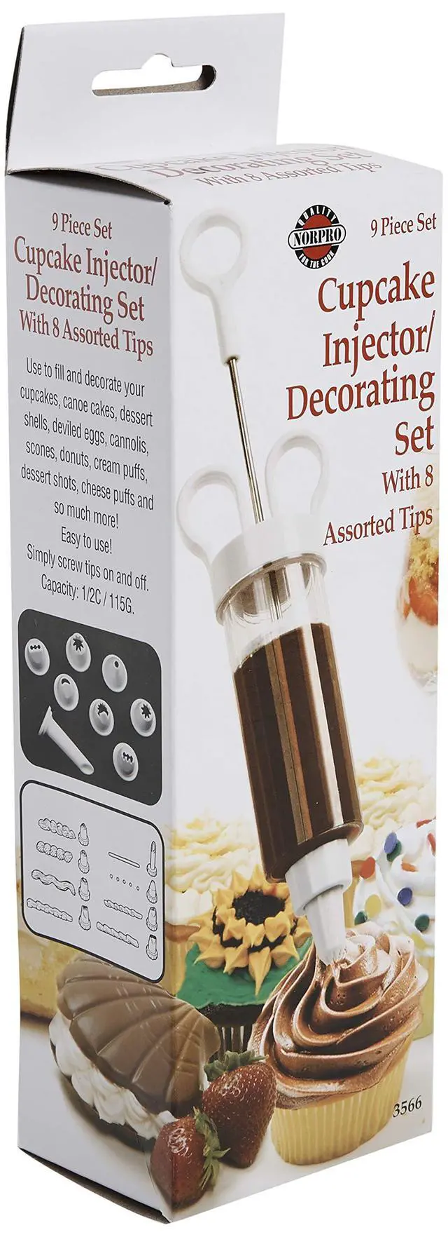 Alt view image 5 of 7 - Norpro 9-Piece Cupcake Injector and Decorating Icing Set