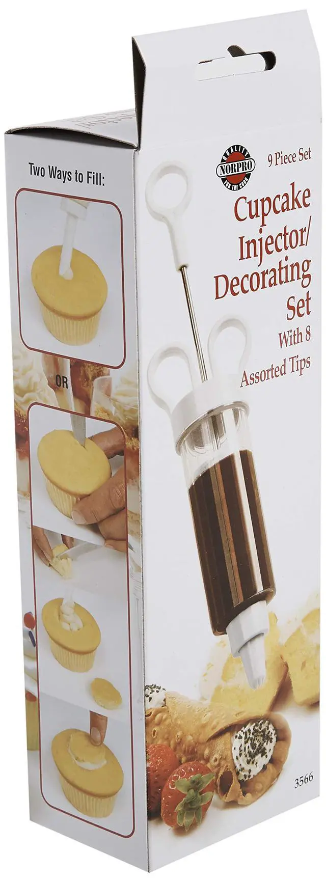 Alt view image 7 of 7 - Norpro 9-Piece Cupcake Injector and Decorating Icing Set