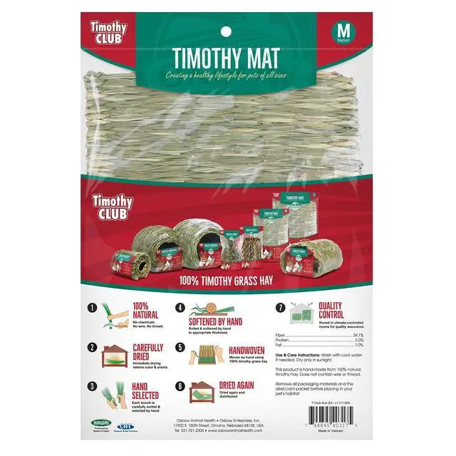 Alt view image 5 of 6 - Oxbow Timothy Hay Mat Medium Edible Rabbit & Guinea Pig Chew Mat