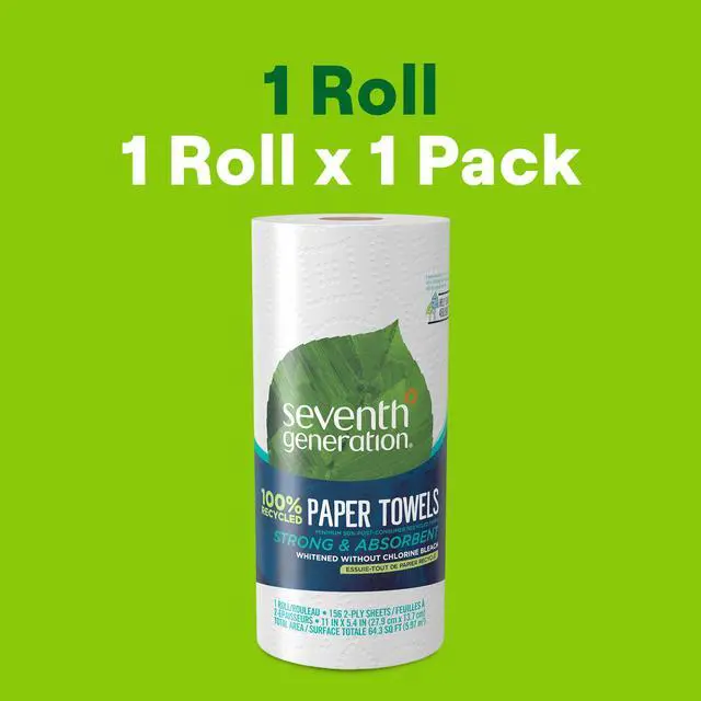 Alt view image 6 of 6 - Seventh Generation Paper Towels, 100% Recycled Paper, 2-Ply, 1 Roll (Packaging May Vary)