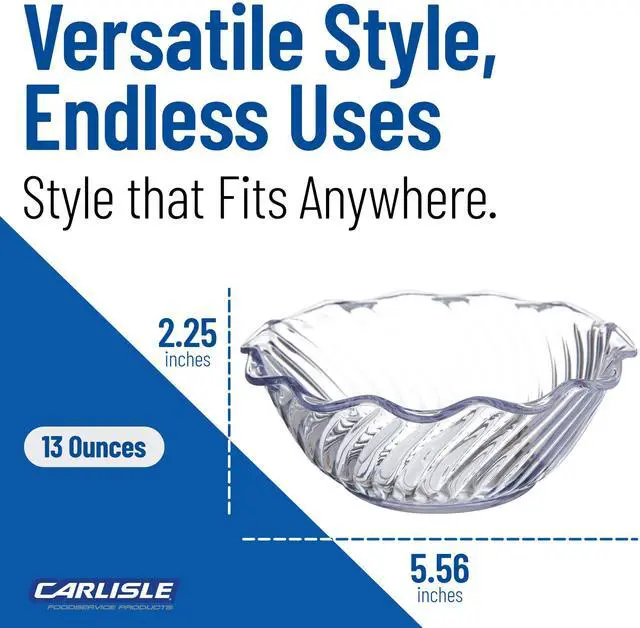 Alt view image 3 of 6 - Carlisle FoodService Products 453307 Plastic Dessert Bowls, 13oz, Clear