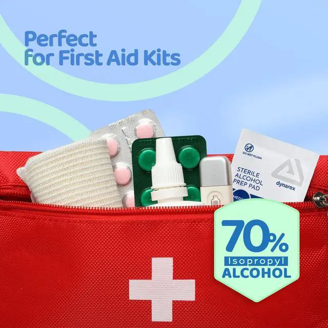 Alt view image 4 of 7 - Dynarex DynaSafety Sterile Alcohol Prep Pads, Medium, 70% Isopropyl Alcohol, Individually Wrapped, 200 per Box