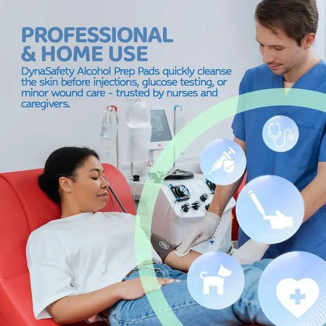 Alt view image 6 of 7 - Dynarex DynaSafety Sterile Alcohol Prep Pads, Medium, 70% Isopropyl Alcohol, Individually Wrapped, 200 per Box