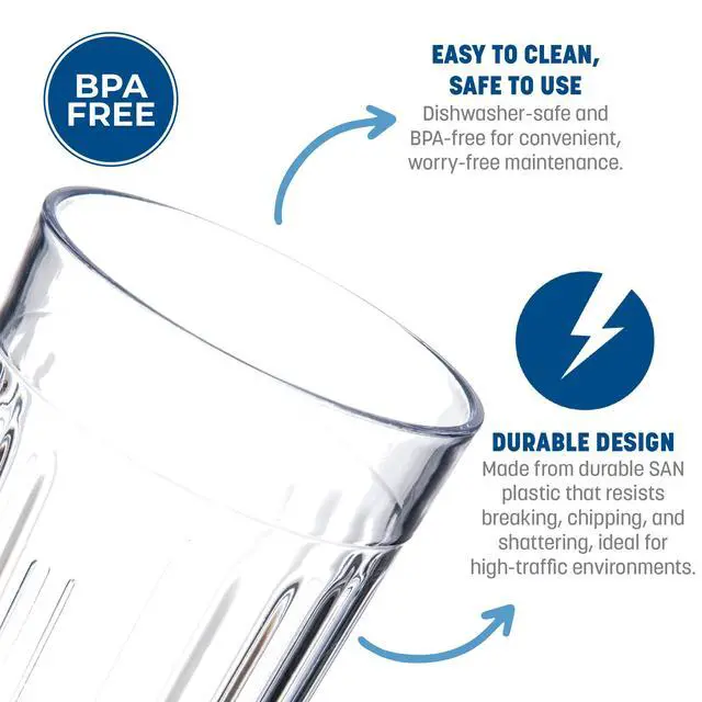 Alt view image 2 of 6 - Carlisle FoodService Products Bistro Tumbler 10.2oz Plastic Clear