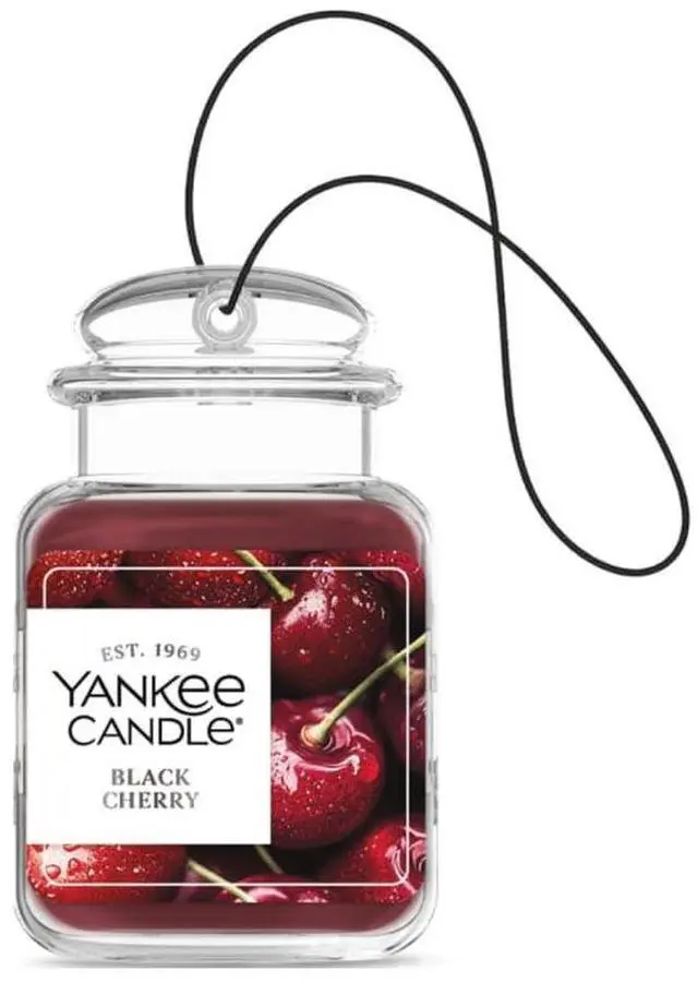 Main image of Yankee Candle Car Jar Ultimate Black Cherry, Up to 30 Days Continuous Fragrance, True-to-Life Scent, Essential Oils, Ideal for Cars and Small Spaces