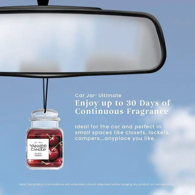 Alt view image 3 of 4 - Yankee Candle Car Jar Ultimate Black Cherry, Up to 30 Days Continuous Fragrance, True-to-Life Scent, Essential Oils, Ideal for Cars and Small Spaces