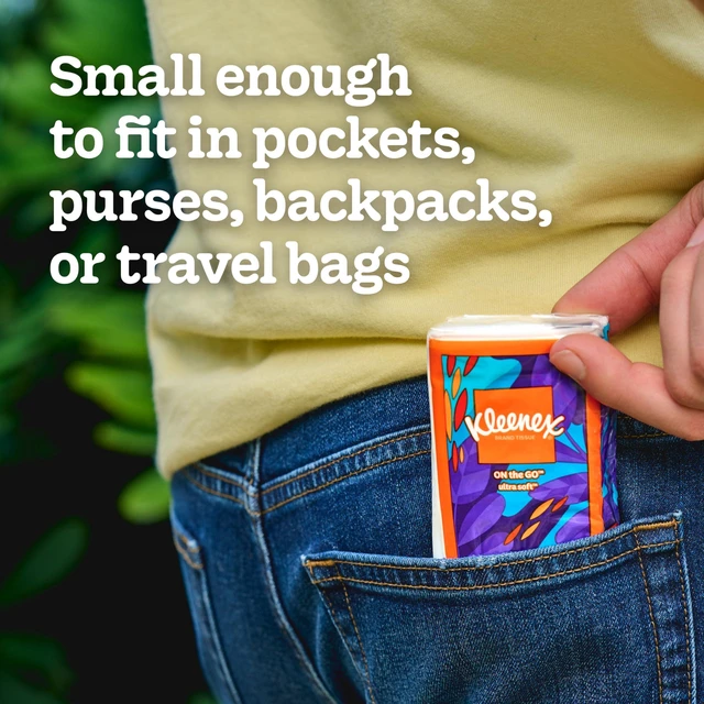 Alt view image 4 of 6 - Kleenex On-The-Go Facial Tissues, 8 Travel Packs, 10 Tissues per Pack