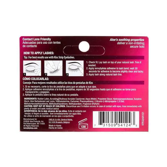 Alt view image 2 of 7 - Kiss I Envy Clear 04 Eyelash Adhesive Strip with Aloe, 0.25oz