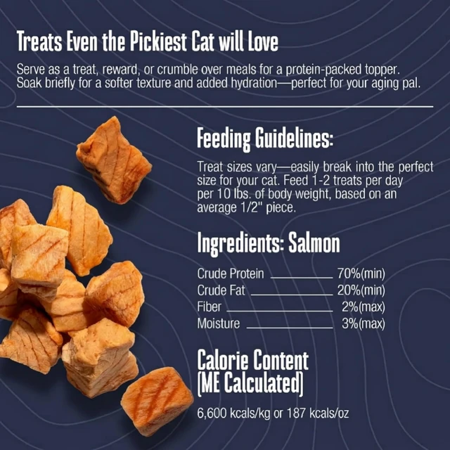 Alt view image 6 of 6 - Whole Life Cat Just One Salmon Freeze Dried Cat Treats, Human Grade, High Protein, USA Made, Natural, 1oz (Pack of 1)