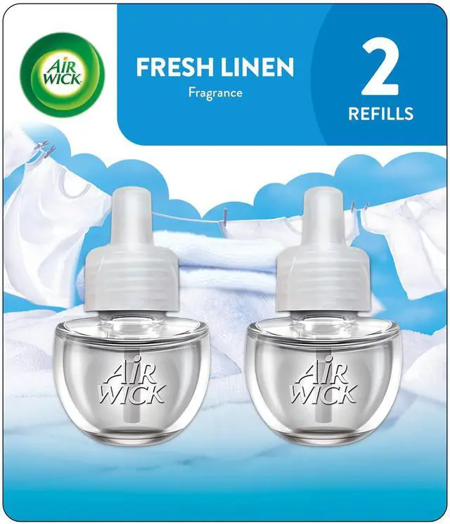 Main image of Air Wick Plug-in Scented Oil Refill, Fresh Linen, 2 Count, Air Freshener, Essential Oils