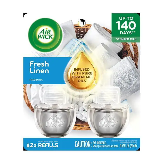 Alt view image 3 of 4 - Air Wick Plug-in Scented Oil Refill, Fresh Linen, 2 Count, Air Freshener, Essential Oils