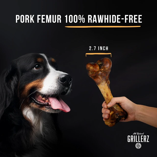 Alt view image 2 of 7 - Grillerz Pork Femur Bone Rawhide-Free 1 Count