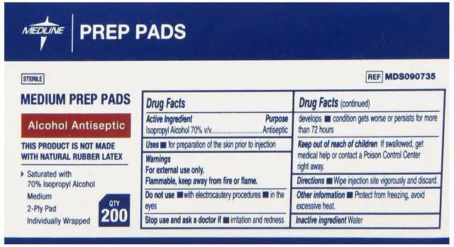 Alt view image 3 of 5 - Medline Isopropyl Alcohol Pads Sterile Medium 200 Count