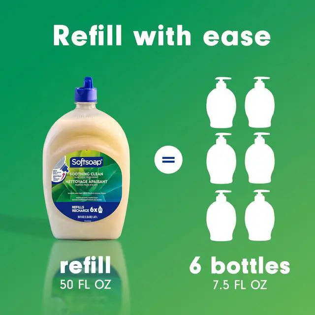 Alt view image 5 of 6 - Softsoap Soothing Clean Hand Soap Refill, 50 fl oz, Aloe Vera Fresh Scent