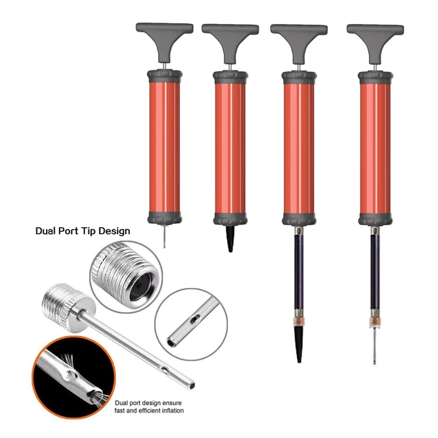 Alt view image 2 of 6 - DDUO Portable Ball Pump Air Inflator Kit with Needle, Nozzle, Extension Hose for Basketball, Football, Volleyball, Rugby, Sports Ball