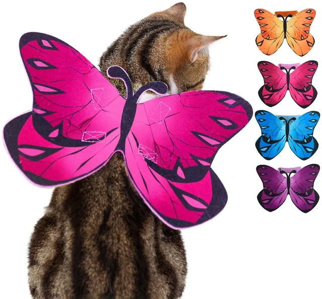 Main image of Butterfly Wings Dog Costume For Dogs And Cats - Halloween Costume For Small Medium Dogs, Puppy Clothes Outfit Party Christmas Cosplay Accessories