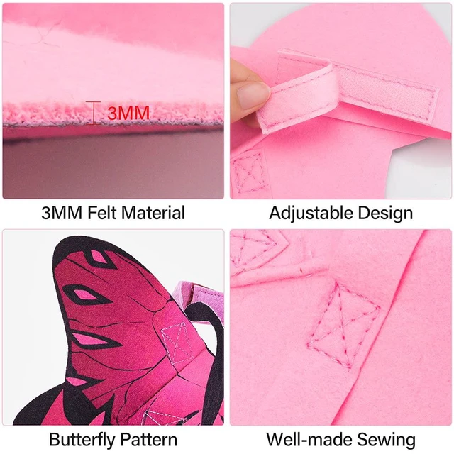 Alt view image 6 of 6 - Butterfly Wings Dog Costume For Dogs And Cats - Halloween Costume For Small Medium Dogs, Puppy Clothes Outfit Party Christmas Cosplay Accessories