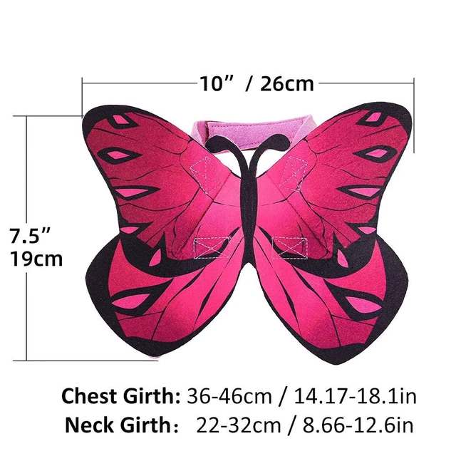Alt view image 2 of 6 - Butterfly Wings Dog Costume For Dogs And Cats - Halloween Costume For Small Medium Dogs, Puppy Clothes Outfit Party Christmas Cosplay Accessories