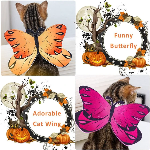 Alt view image 3 of 6 - Butterfly Wings Dog Costume For Dogs And Cats - Halloween Costume For Small Medium Dogs, Puppy Clothes Outfit Party Christmas Cosplay Accessories