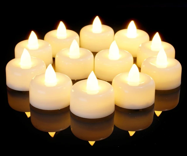 Main image of Amagic Flameless LED Tea Lights Candles, 12 Pack, Battery Operated, Warm White