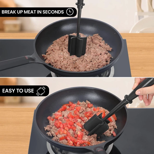 Alt view image 7 of 7 - CUNSENR Meat Chopper, Ground Beef Masher, Hamburger Smasher Tool, Black
