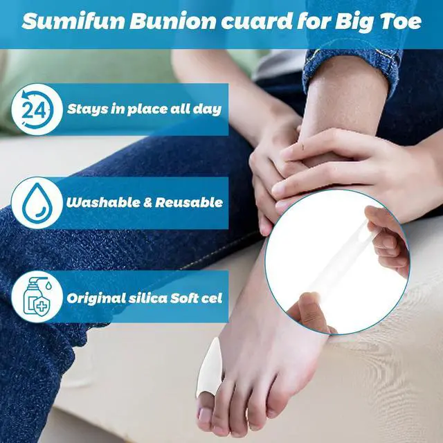 Alt view image 3 of 6 - Dimeho Bunion Cushion Protector Pads with Separator Guards, 12 Pcs, Clear Shields Relief for Big Toe Calluses Corns