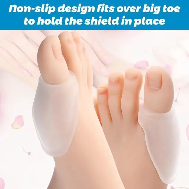 Alt view image 6 of 6 - Dimeho Bunion Cushion Protector Pads with Separator Guards, 12 Pcs, Clear Shields Relief for Big Toe Calluses Corns