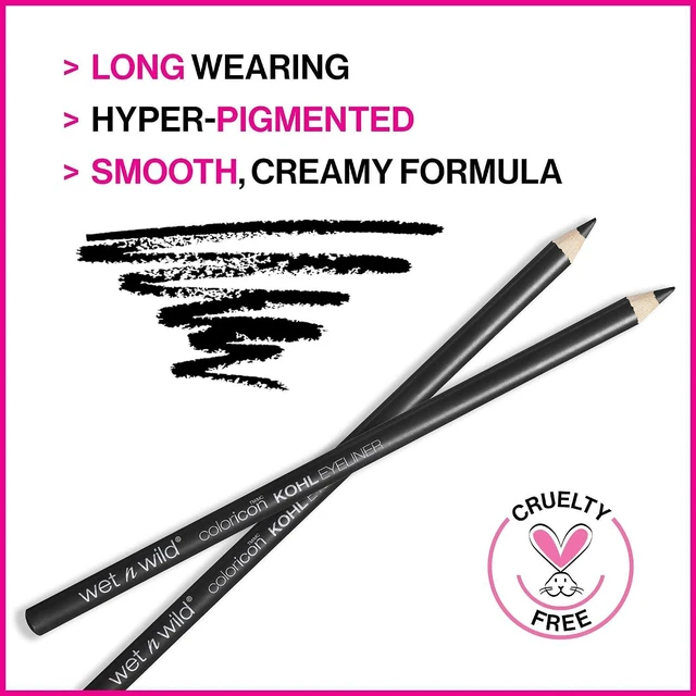 Alt view image 7 of 7 - Wet n Wild Color Icon Kohl Eyeliner Pencil - Baby's Got Black - Rich Hyper-Pigmented Color, Smooth Creamy Application, Long-Wearing Matte Finish, Cruelty-Free