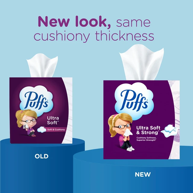 Alt view image 6 of 7 - Puffs Facial Tissues Ultra Soft, 1 Box (124 Tissues), for Allergies and Colds (Packaging May Vary)