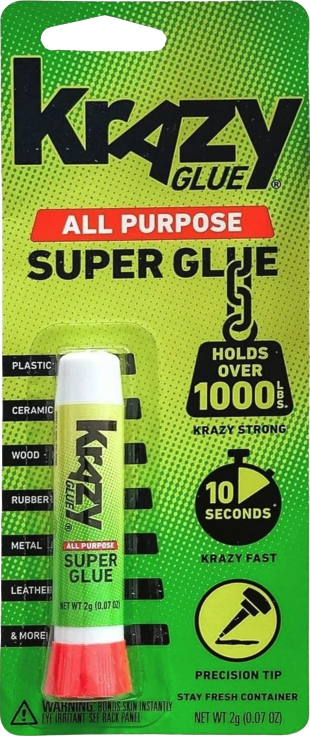 Main image of Krazy Glue All Purpose Instant Superglue, 2g, Extra Strong Bond Adhesive for Wood, Rubber, Glass, Metal, Plastic & Ceramic, Clear, Fast-Drying, Great for Everyday Househo
