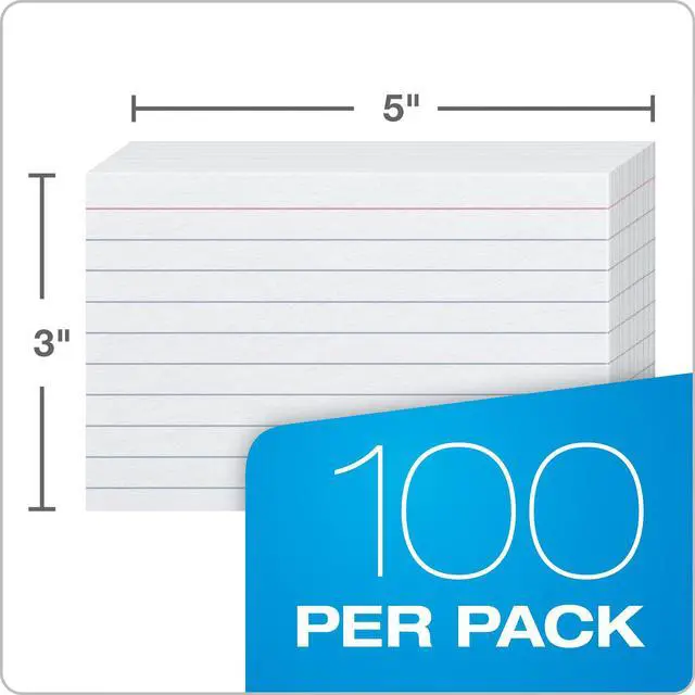Alt view image 5 of 6 - Oxford 63500 Heavyweight Ruled Index Cards, 3" x 5", White, 100 per Pack