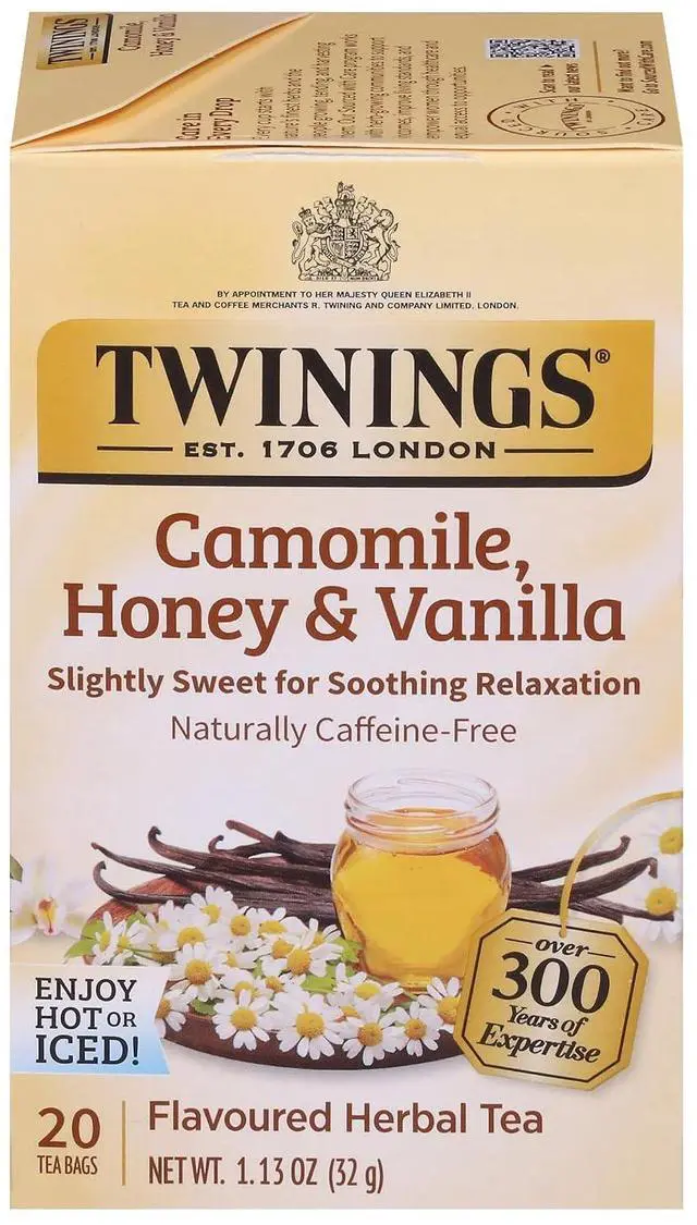 Main image of Twinings Camomile, Honey & Vanilla Herbal Tea, 20 Count (Pack of 1), Naturally Caffeine-Free, Enjoy Hot or Iced