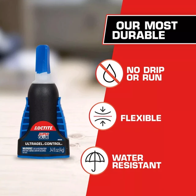 Alt view image 5 of 5 - Loctite Super Glue Ultra Gel Control, 0.14 fl oz Bottle, 1 Pack, Clear, for Plastic, Wood, Metal, Crafts & Repair, Cyanoacrylate Adhesive, Quick Dry