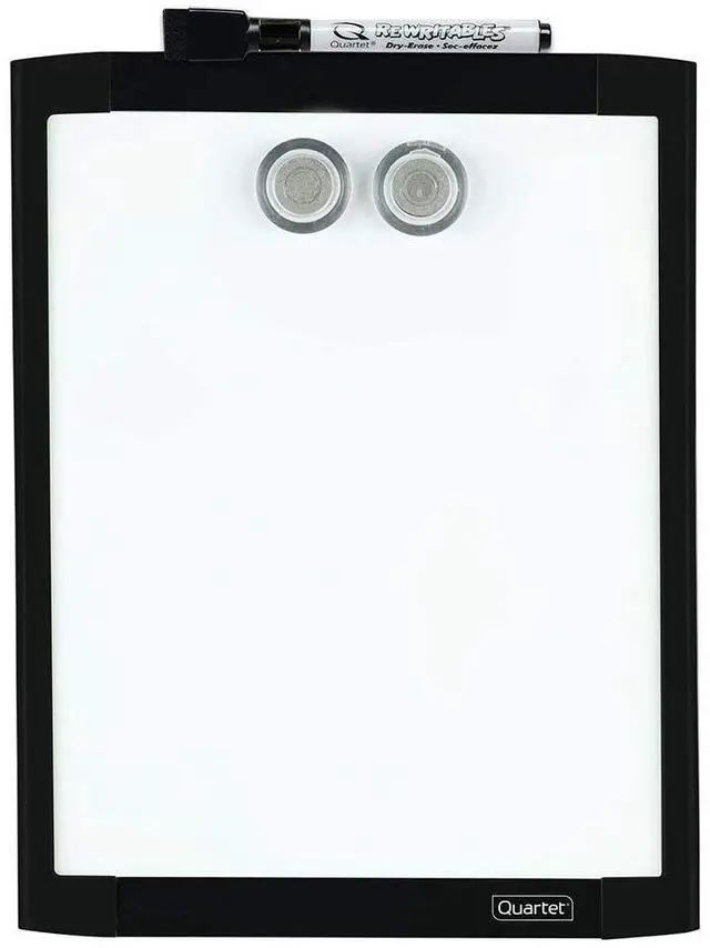 Main image of Quartet MHOW8511-BK Magnetic Dry Erase Whiteboard, 8-1/2" x 11", Black Frame, with 1 Dry Erase Marker and 2 Magnets