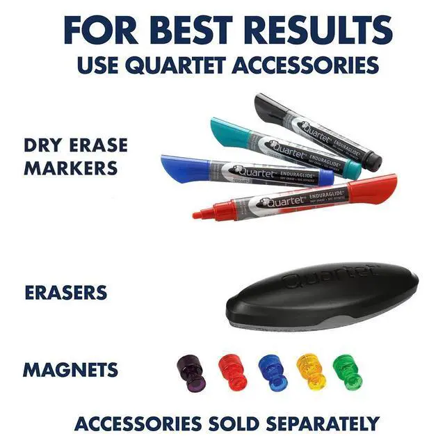 Alt view image 7 of 7 - Quartet MHOW8511-BK Magnetic Dry Erase Whiteboard, 8-1/2" x 11", Black Frame, with 1 Dry Erase Marker and 2 Magnets