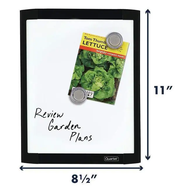 Alt view image 5 of 7 - Quartet MHOW8511-BK Magnetic Dry Erase Whiteboard, 8-1/2" x 11", Black Frame, with 1 Dry Erase Marker and 2 Magnets