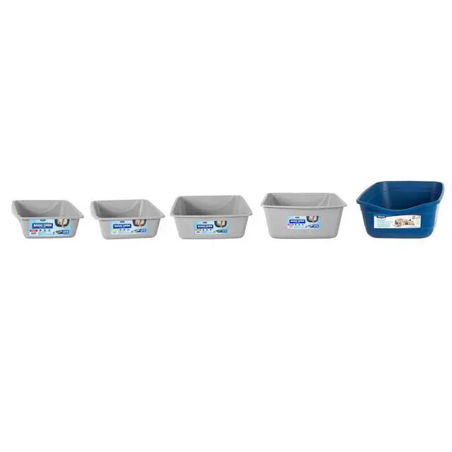 Alt view image 2 of 7 - Petmate Basic Open Plastic Cat Litter Pan, Gray, Small