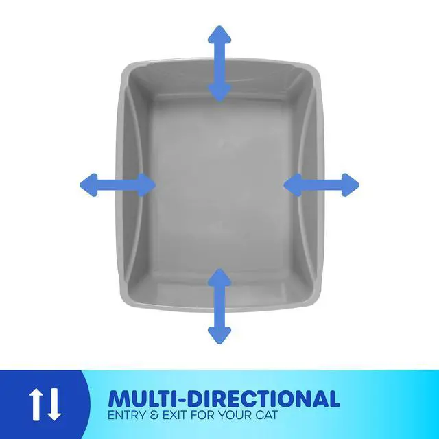 Alt view image 3 of 7 - Petmate Basic Open Plastic Cat Litter Pan, Gray, Small