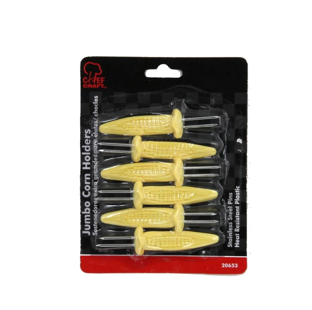 Alt view image 2 of 2 - Chef Craft Jumbo Corn Holders (6 Pieces) - Yellow, One Size, Model 20653