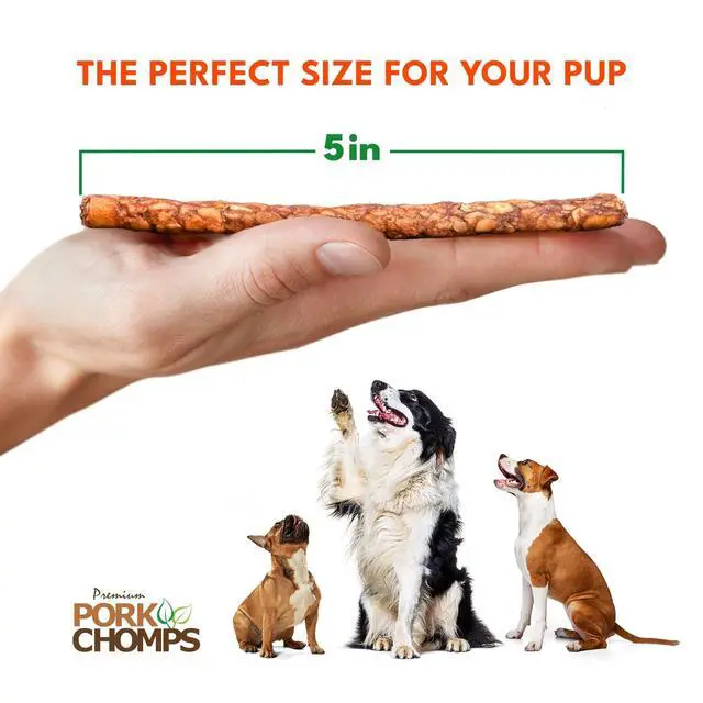 Alt view image 6 of 7 - Pork Chomps Dog Chews 5in Munchy Sticks Assorted Flavors 50 Count