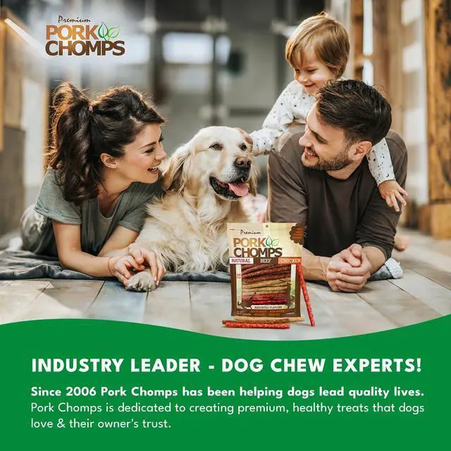 Alt view image 3 of 7 - Pork Chomps Dog Chews 5in Munchy Sticks Assorted Flavors 50 Count