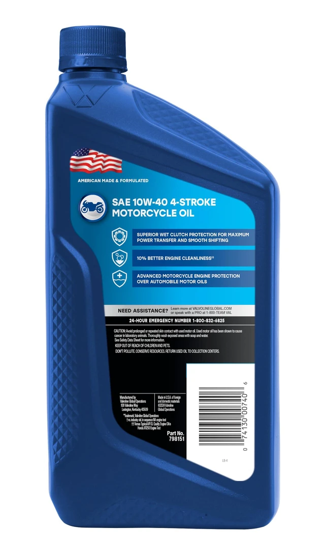Alt view image 6 of 6 - Valvoline 4-Stroke Motorcycle 10W-40 Motor Oil 1Quart