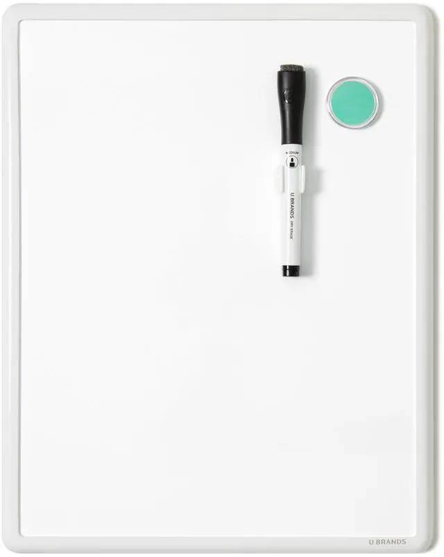 Main image of U Brands Contempo Small Magnetic Dry Erase Board, 11" x 14", White Modern Frame, Includes Marker & Magnet