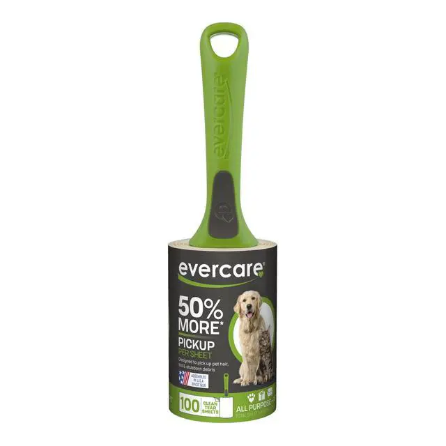 Alt view image 4 of 6 - Evercare All Purpose Pet Hair Lint Roller - 100 Sheets, Reusable Sticky Roller for Cat & Dog Hair Remover, Furniture, Clothing & Cars