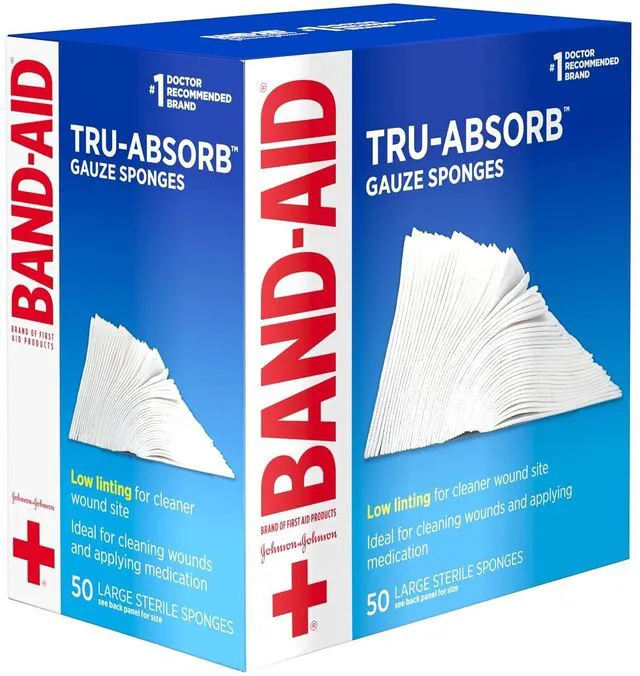 Alt view image 3 of 5 - BAND-AID Brand Tru-Absorb Gauze Sponges, 4in x 4in, Large Size, 50 Count