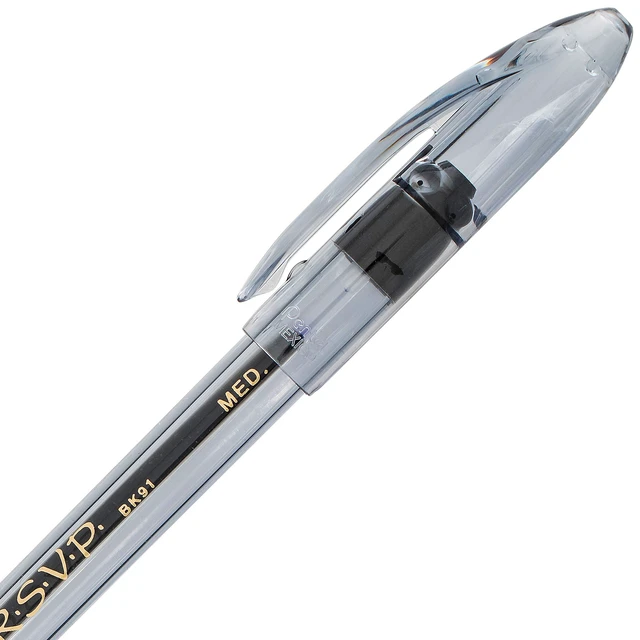 Alt view image 2 of 6 - Pentel RSVP Colors Ballpoint Pen 1.0mm Medium Line Black Ink Pack of 2 (BK91CRBP2A)