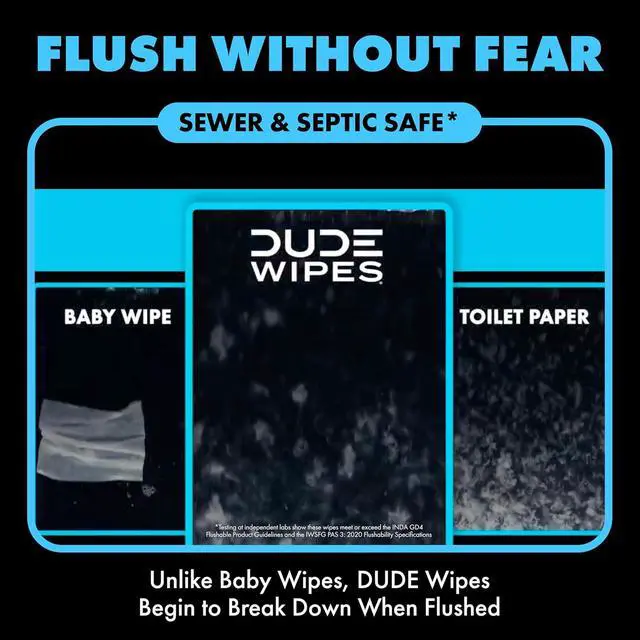 Alt view image 3 of 6 - DUDE Wipes On-The-Go Unscented Adult Flushable Travel Wipes, 30 Count
